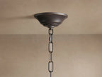 Cascading Ceramic Leaf Globe Chandelier with 5 Lights in bronze / ebony finish, product view 12