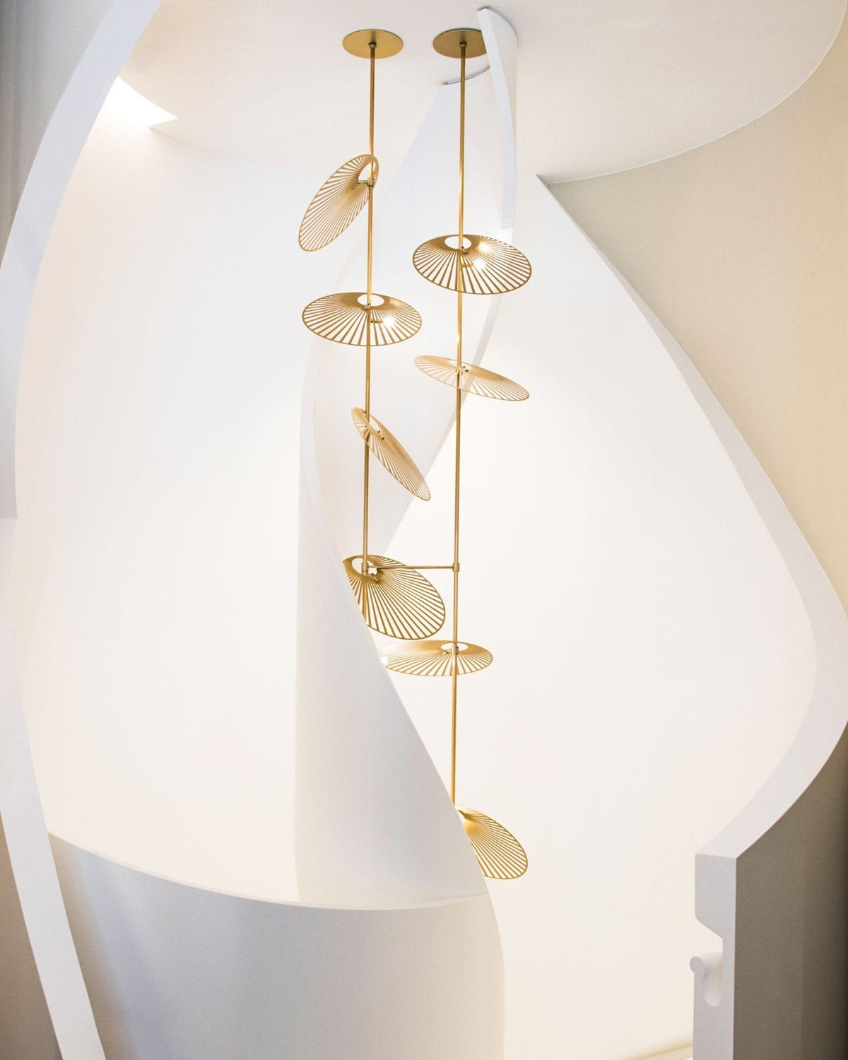 Cattail Leaf Chandelier for High Ceilings chandelier in a tall interior