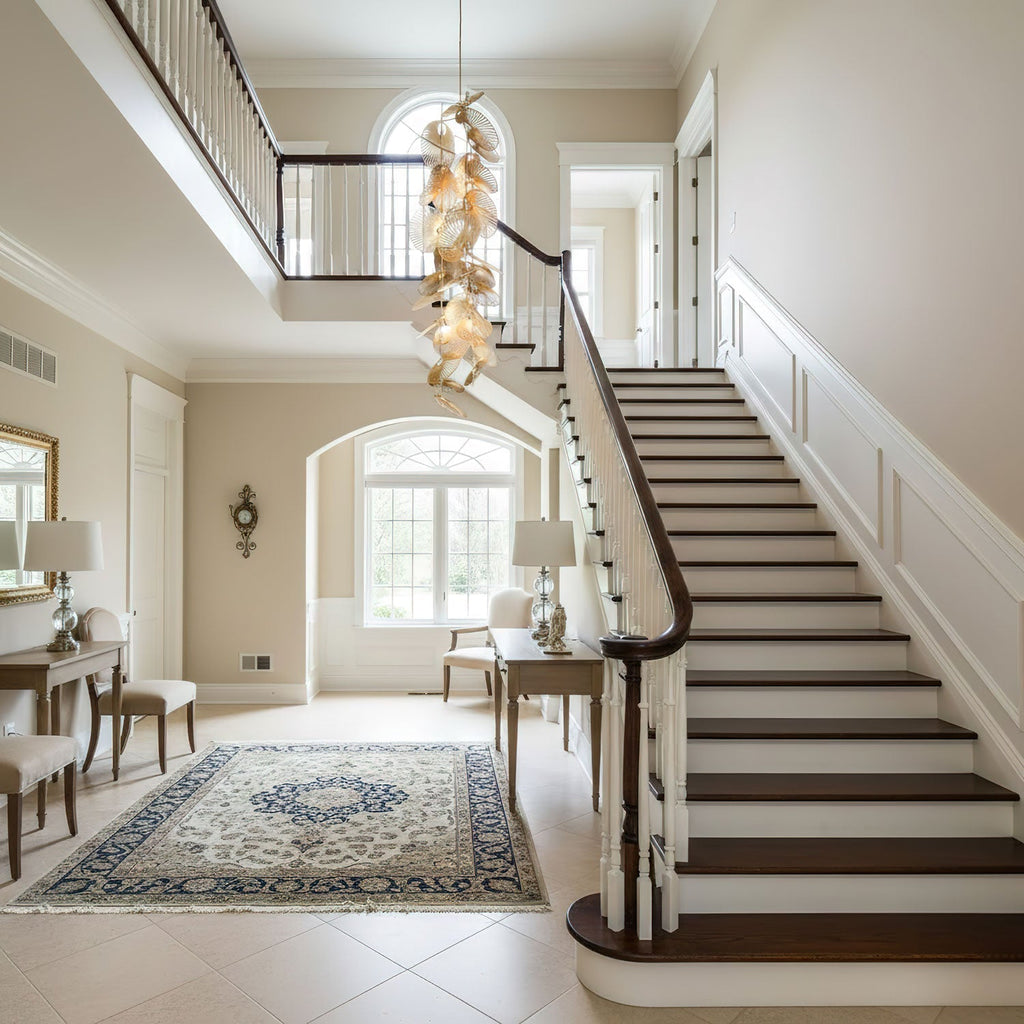Cattail Leaf Chandelier for High Ceilings material and finish detail