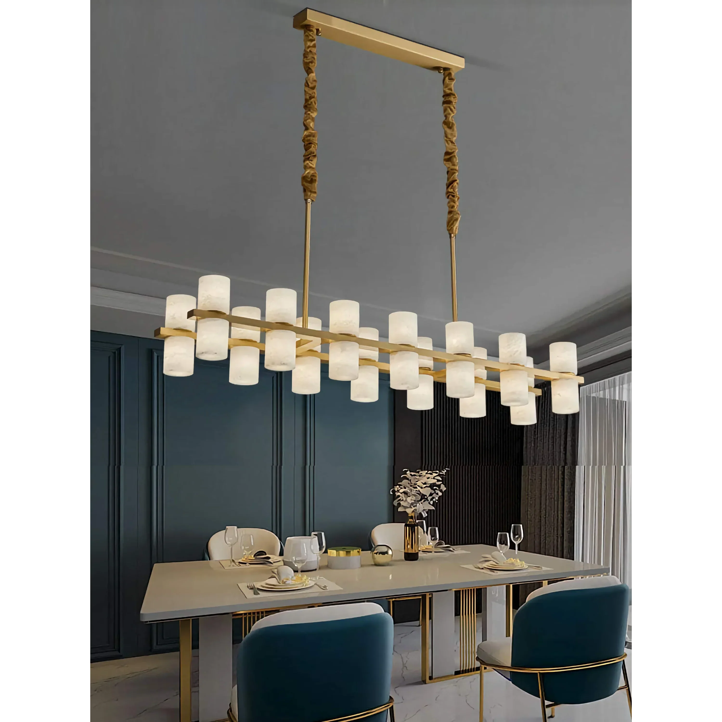 CAURIS ALABASTER LINEAR CHANDELIER by Bling Lighting Studio