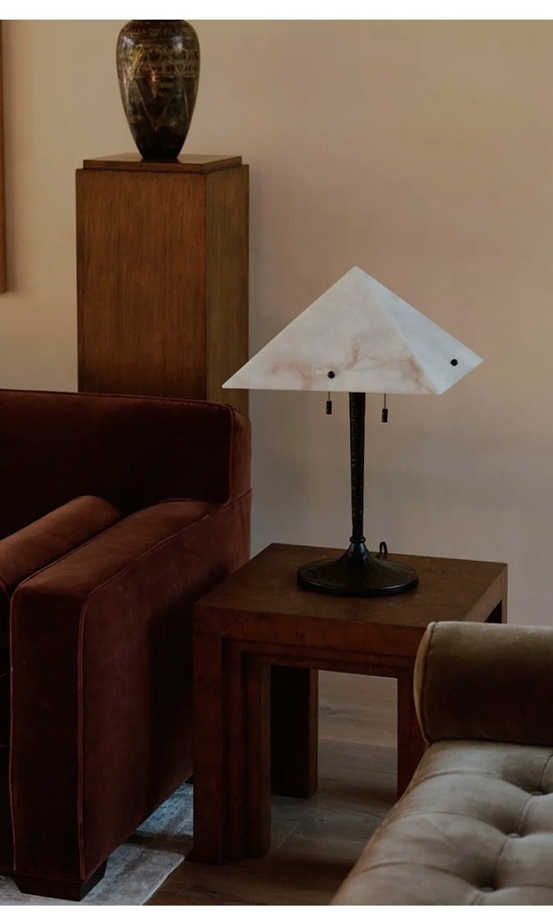 Apex Alabaster Prism Table Lamp by Bling Lighting Studio
