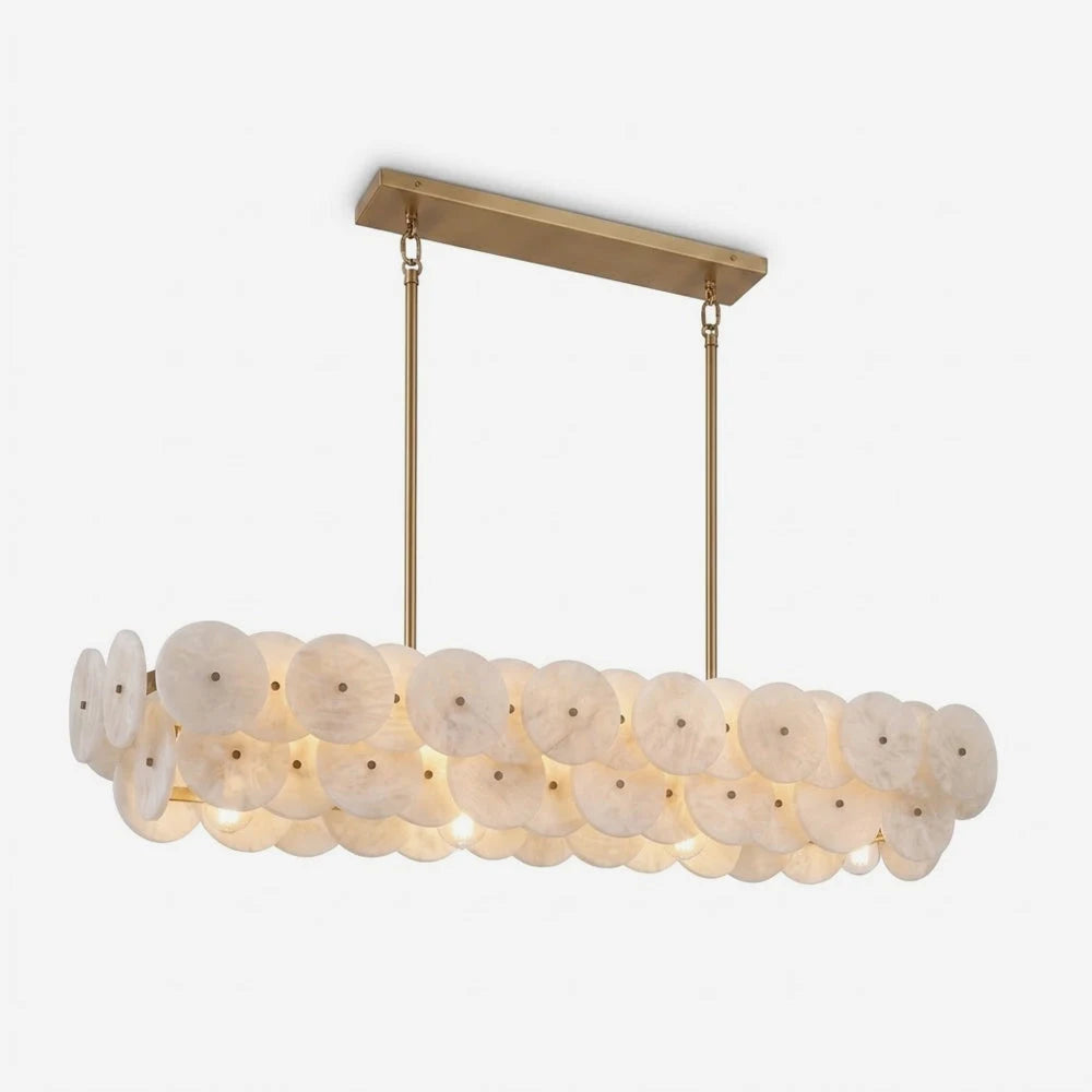 Celavora Alabaster Disc Linear Chandelier, product view 1