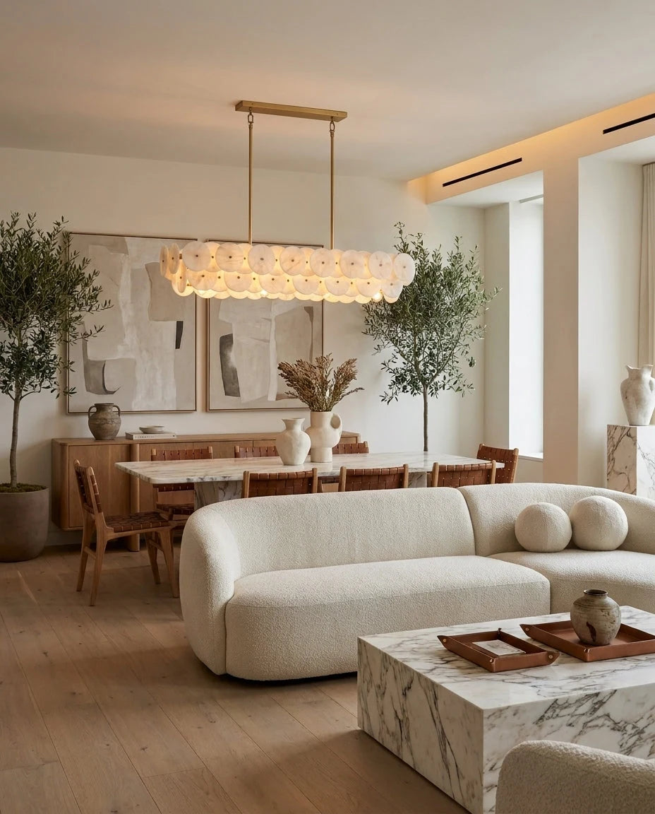 Celavora Alabaster Disc Linear Chandelier, product view 5