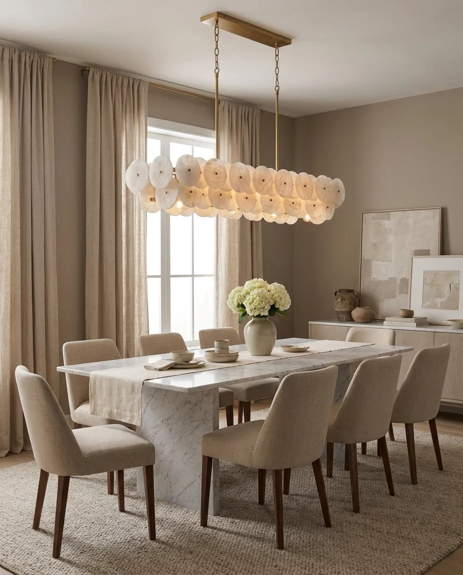 Celavora Alabaster Disc Linear Chandelier, product view 7