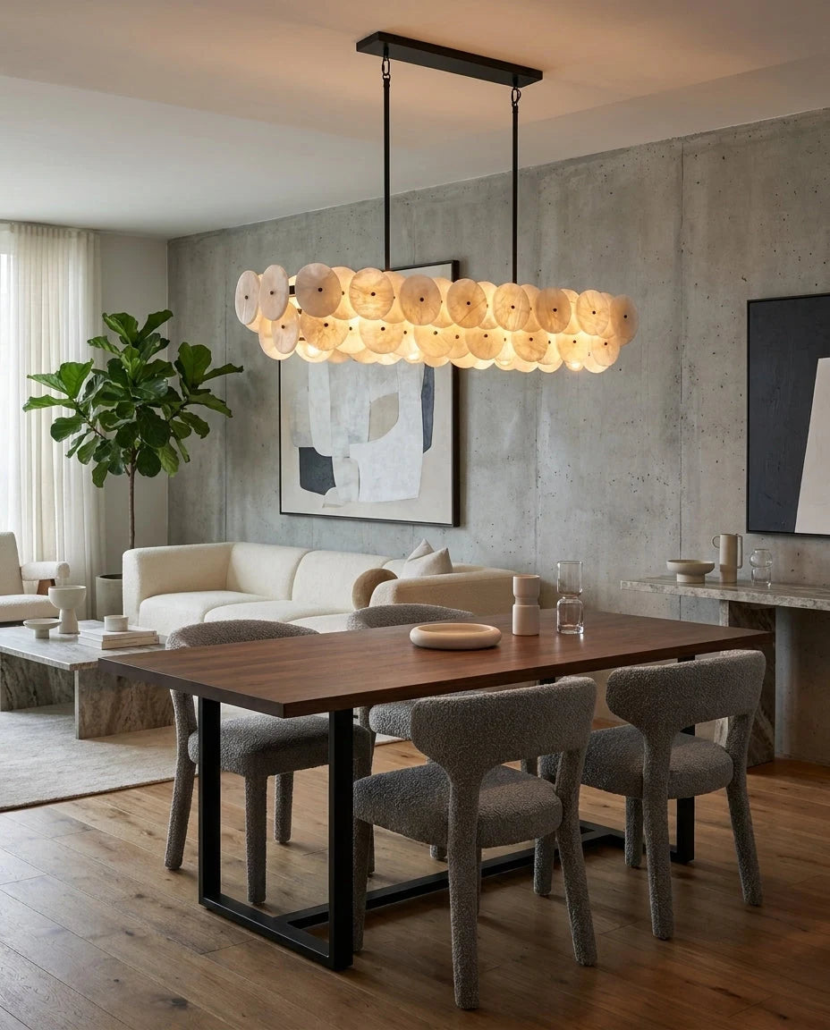 Celavora Alabaster Disc Linear Chandelier, product view 12