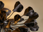 Ceramic Leaf Flush Mount Ceiling Light with 5 Lights in bronze / ebony finish, product view 7