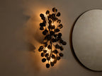 Ceramic Leaf Grand Wall Sconce with 4 Lights in bronze / ebony finish