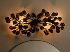 Ceramic Leaf Grand Wall Sconce with 4 Lights in bronze / ebony finish, product view 4