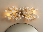 Ceramic Leaf Grand Wall Sconce with 4 Lights in brass / ivory finish