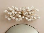 Ceramic Leaf Grand Wall Sconce with 4 Lights in brass / ivory finish, product view 6
