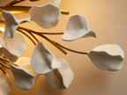Ceramic Leaf Grand Wall Sconce with 4 Lights in brass / ivory finish, product view 7