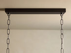 Ceramic Leaf Linear Chandelier with 8 Lights in bronze / ebony finish, product view 9