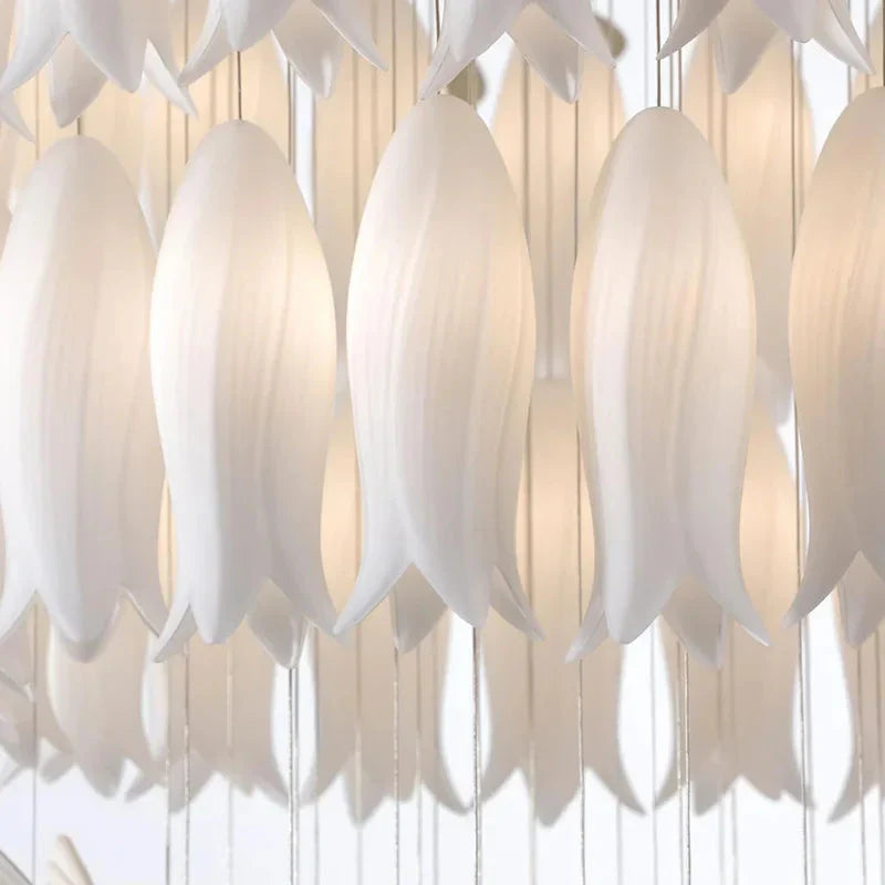 Ceramic Tulip Cascade Staircase Chandelier by Bling Lighting Studio