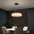 Cervine Quartz Stone Primary Crystal Halo Chandelier by Bling Lighting Studio