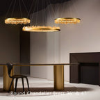 Cervine Quartz Stone Round Chandelier 36" by Bling Lighting Studio