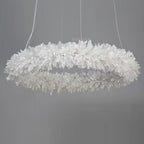 Cervine Quartz Stone Round Clear Geode Quartz Crystal Ring Chandelier by Bling Lighting Studio