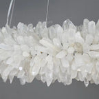 Cervine Quartz Stone Round Clear Geode Quartz Crystal Ring Chandelier by Bling Lighting Studio