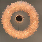 Cervine Quartz Stone Round Clear Geode Quartz Crystal Ring Chandelier by Bling Lighting Studio