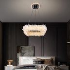 Cervine Quartz Stone Square Geode Quartz Crystal Chandelier by Bling Lighting Studio