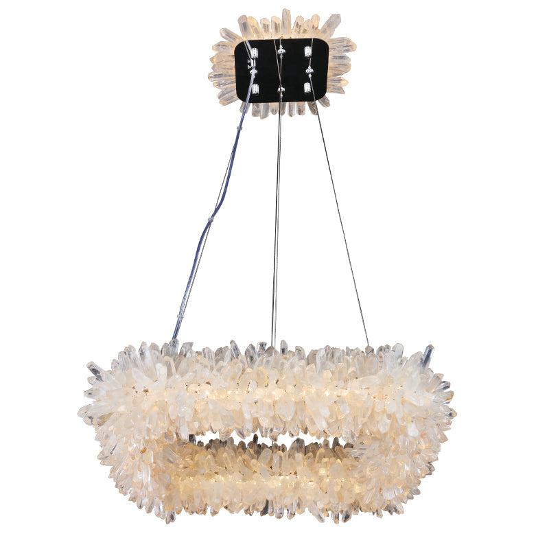 Cervine Quartz Stone Square Geode Quartz Crystal Chandelier by Bling Lighting Studio