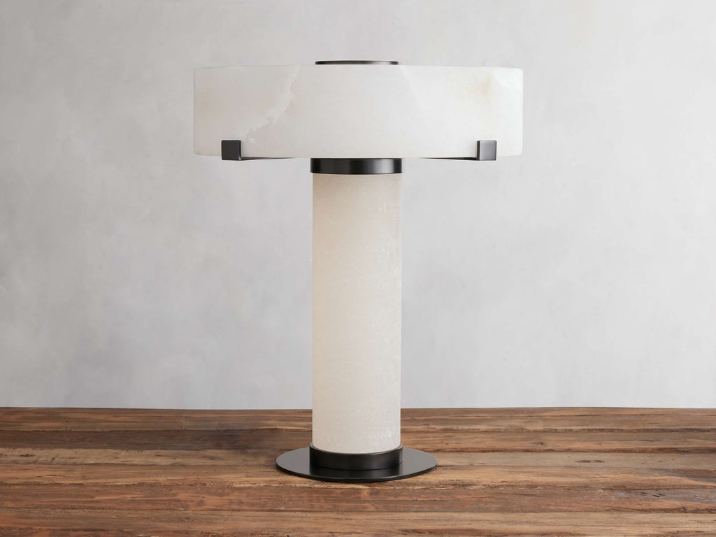 Chayla Alabaster Stone Table Lamp 13'' 19'' detail view