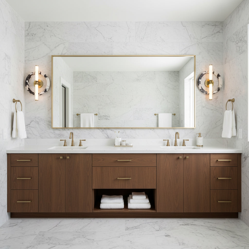 Circular Marble Ring LED Wall Sconce, product view 3