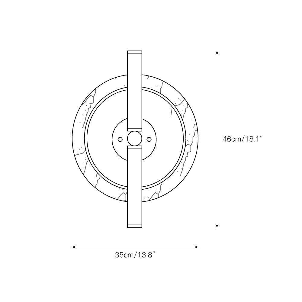 Circular Marble Ring LED Wall Sconce, product view 4