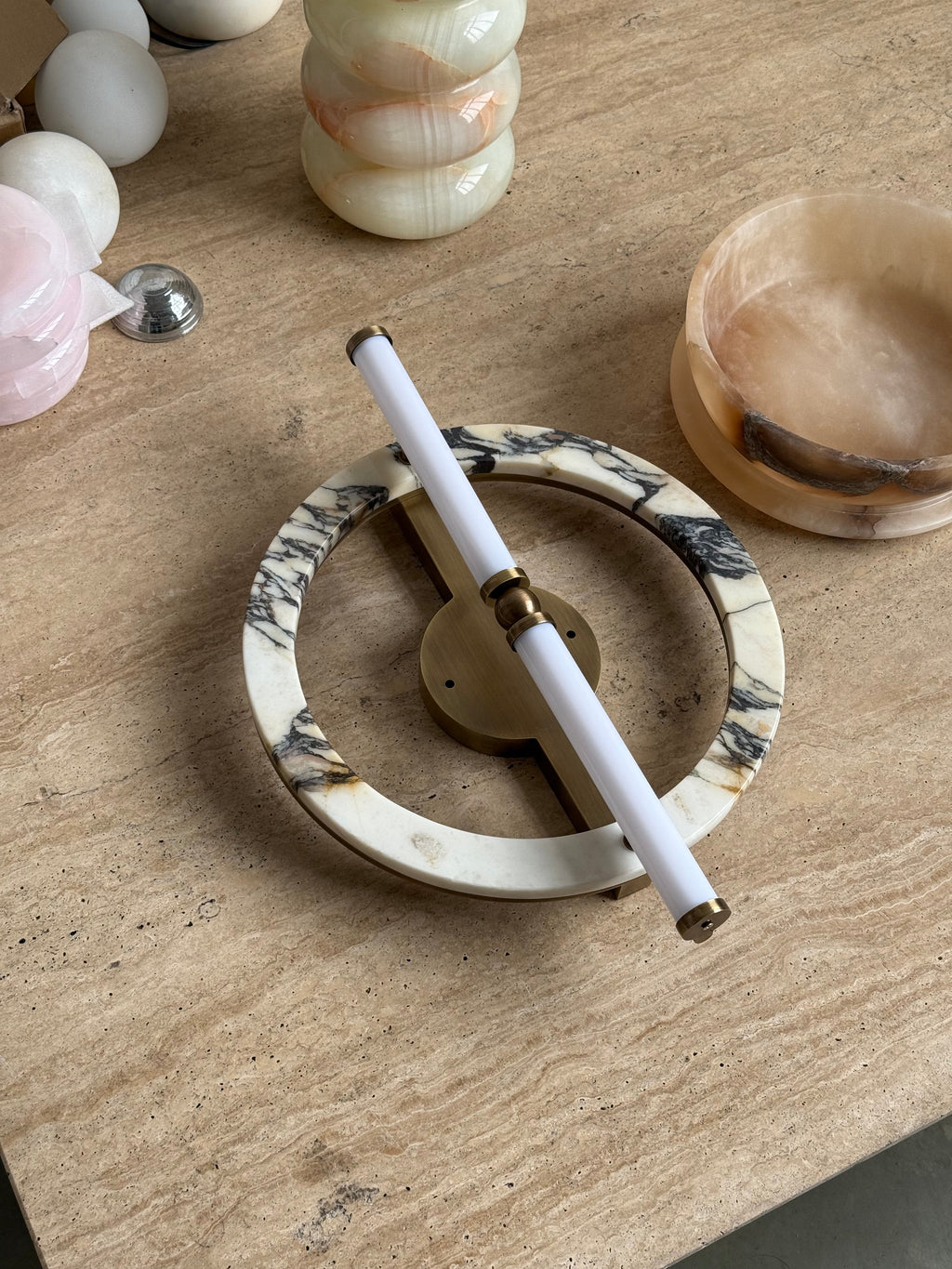 Circular Marble Ring LED Wall Sconce, product view 24