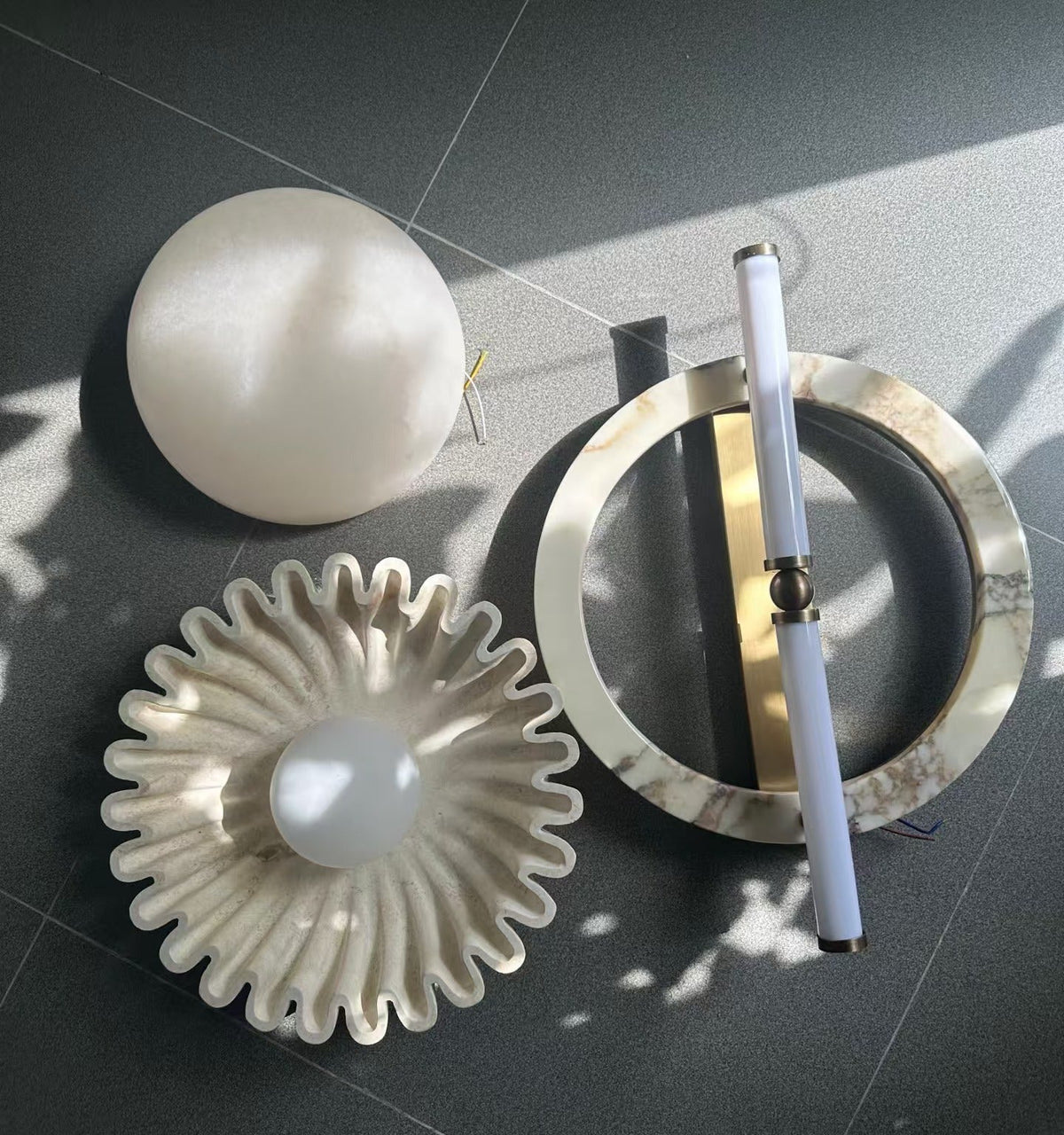 Circular Marble Ring LED Wall Sconce, product view 27