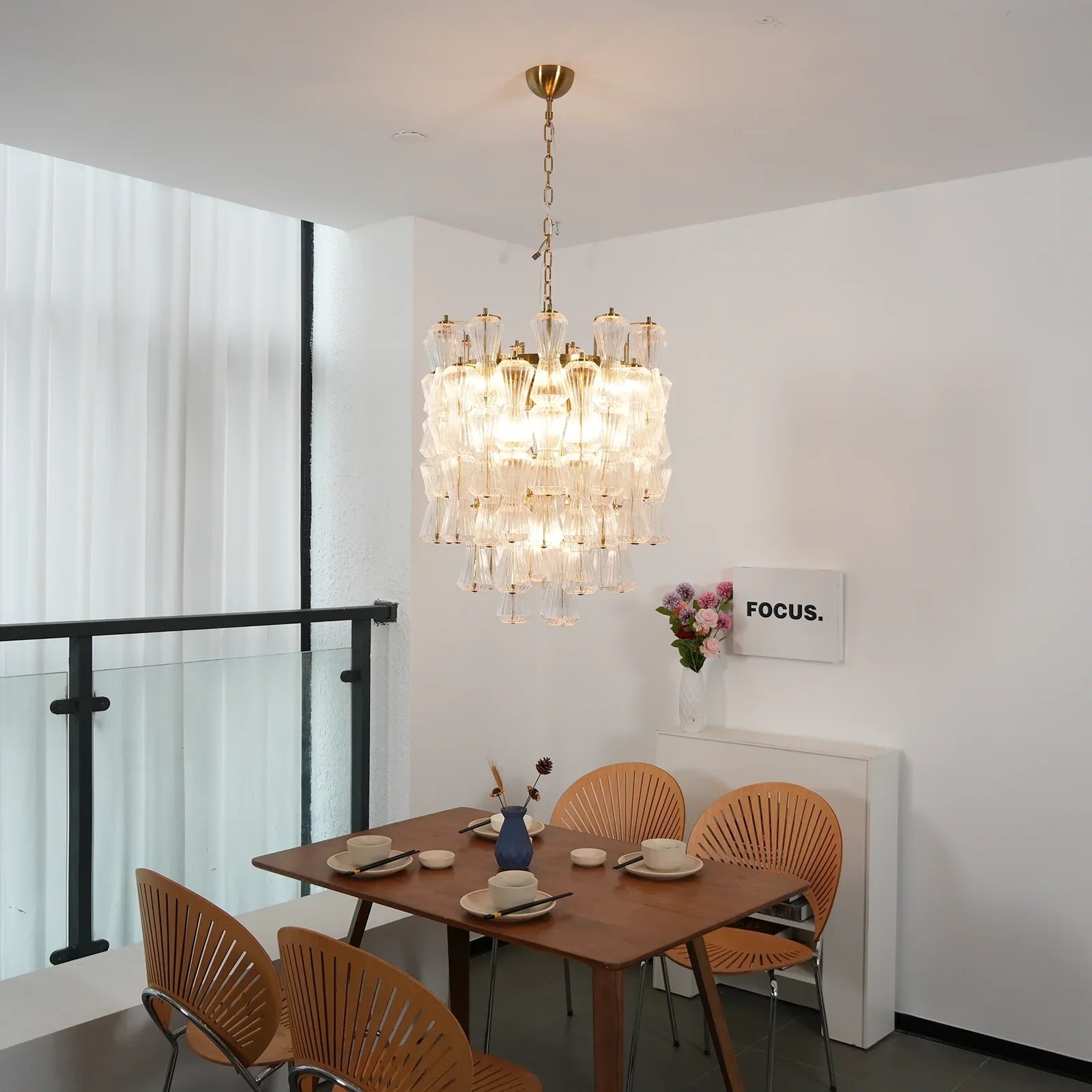 Clepsydra Murano Glass Chandelier detail view