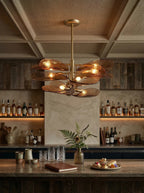 Cloud-Shaped Layered Amber Chandelier material and finish detail