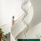 Contemporary Black LED Pendant Light for Stairwell ceiling canopy detail