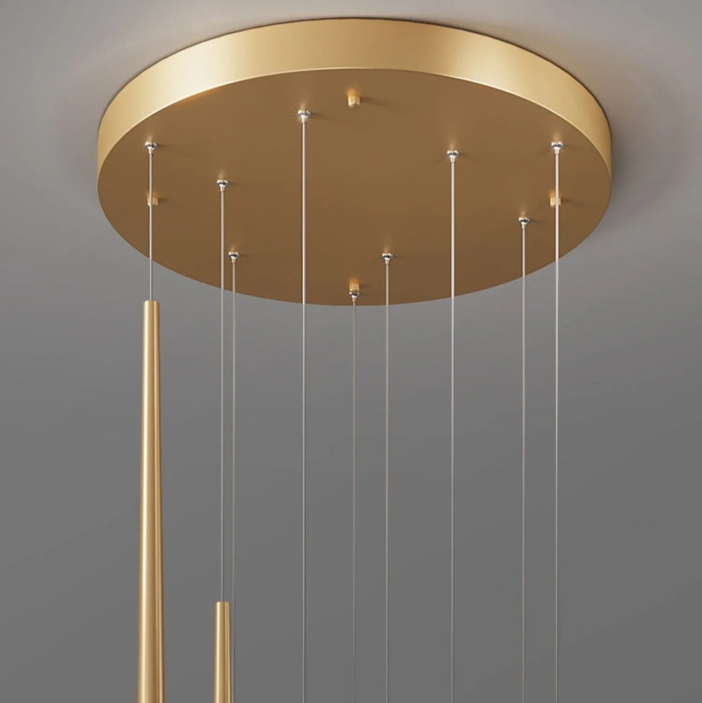 Contemporary Black LED Pendant Light for Stairwell living room entryway view