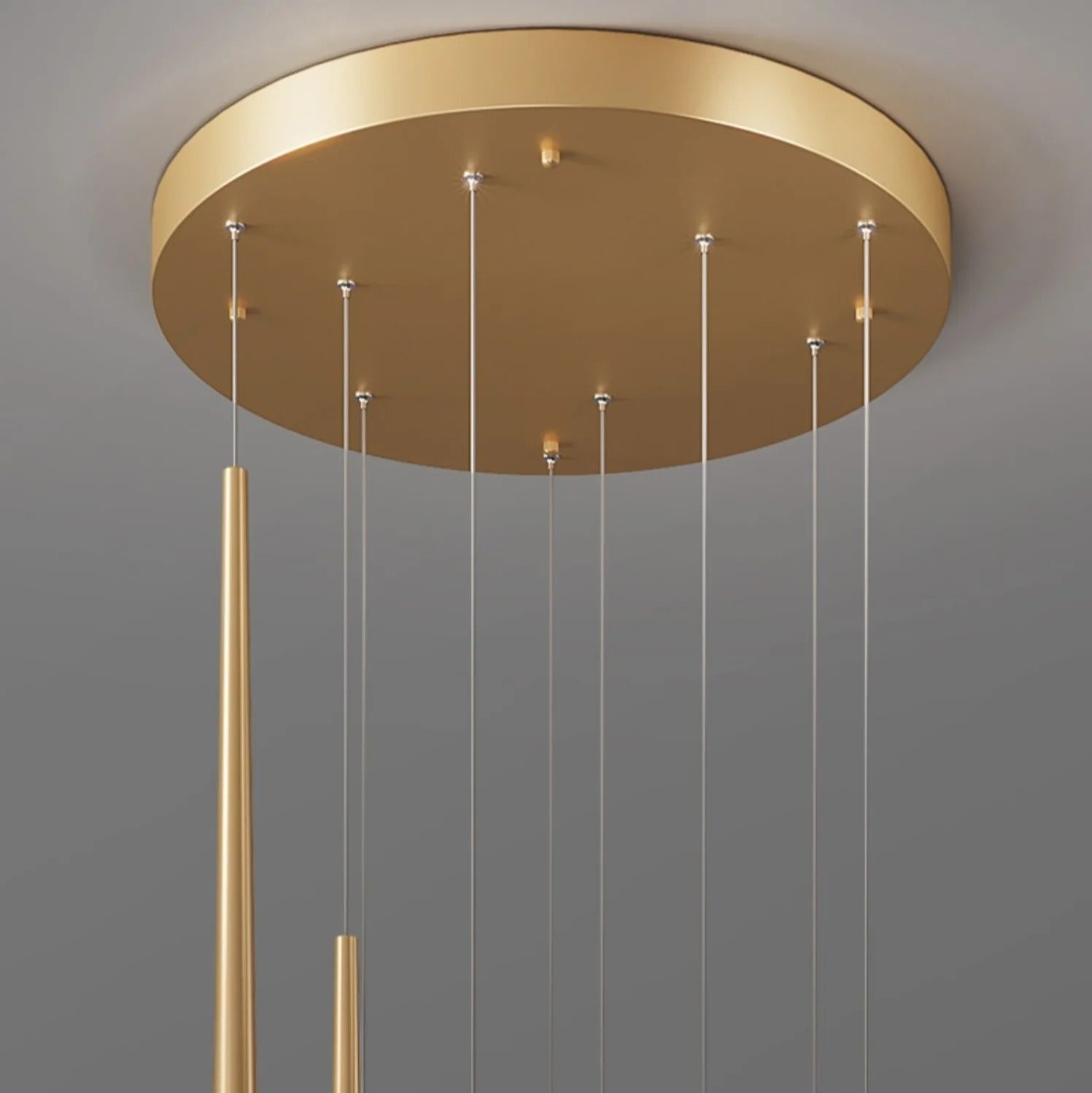 Contemporary Black LED Pendant Light for Stairwell living room entryway view