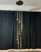 Contemporary Black LED Pendant Light for Stairwell main stairwell view