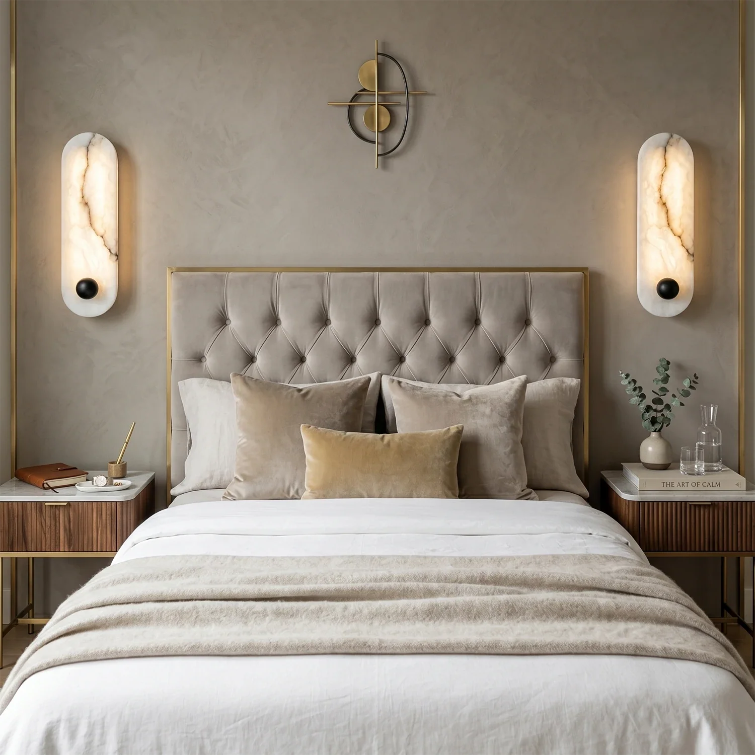 Contemporary Capsule Alabaster Wall Light by Bling Lighting Studio