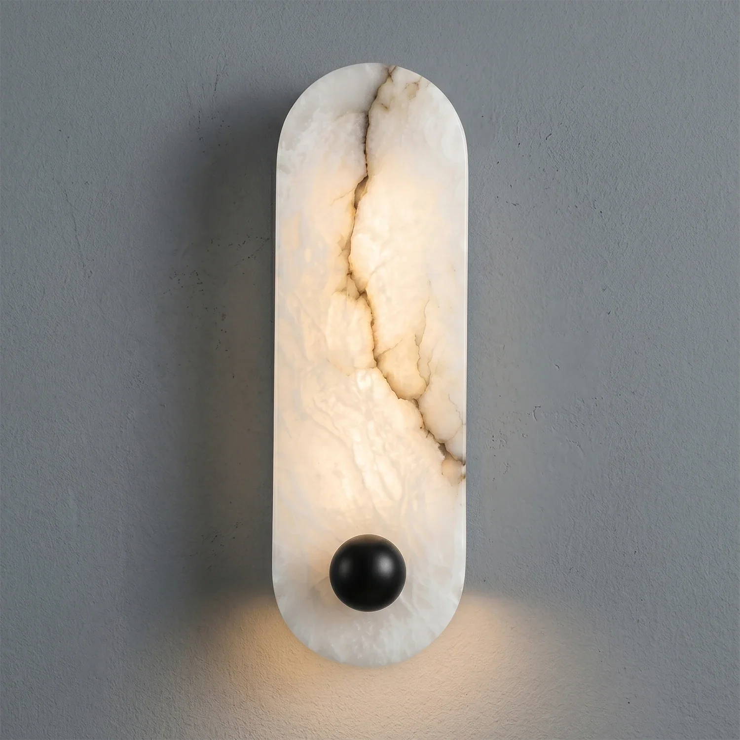 Contemporary Capsule Alabaster Wall Light by Bling Lighting Studio