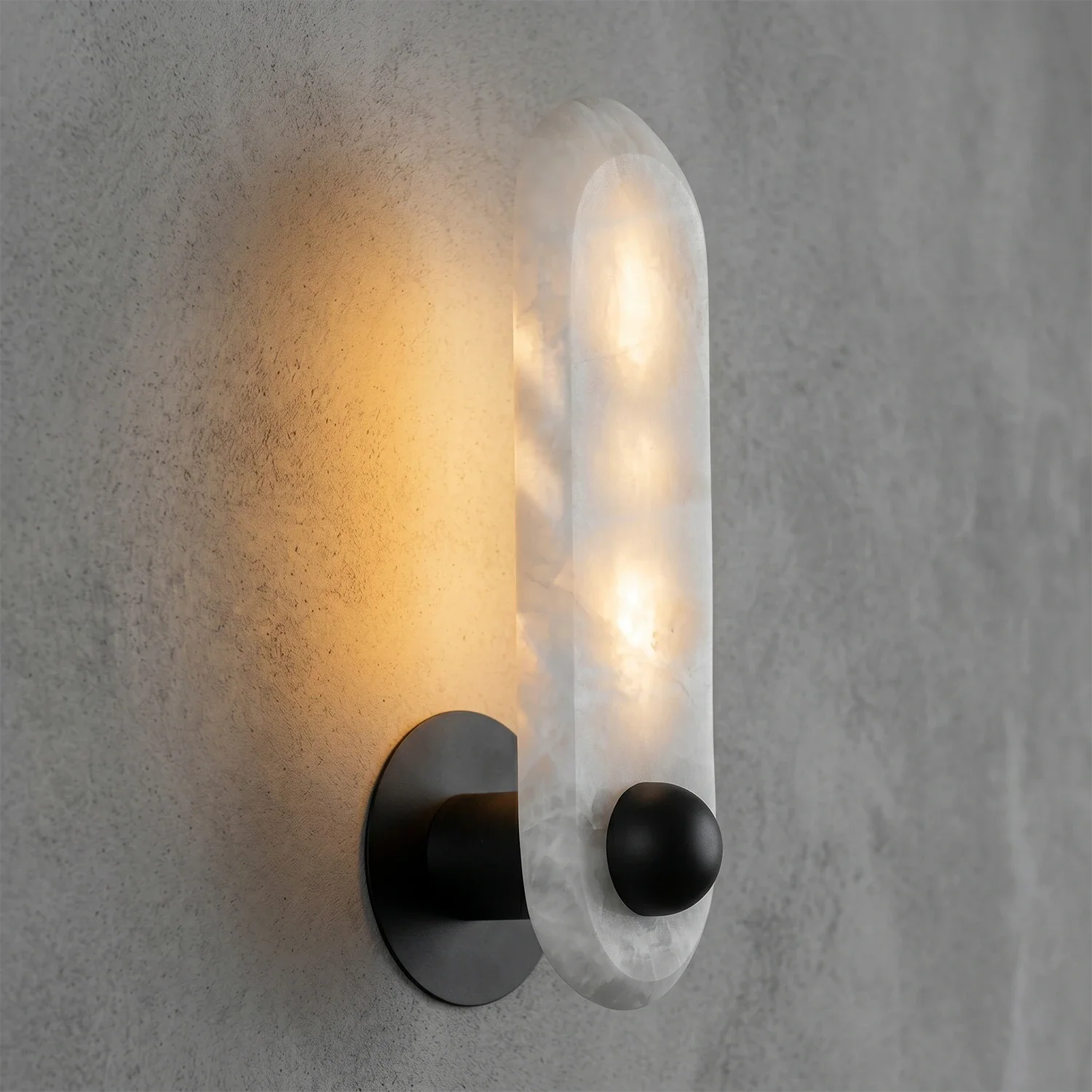 Contemporary Capsule Alabaster Wall Light by Bling Lighting Studio