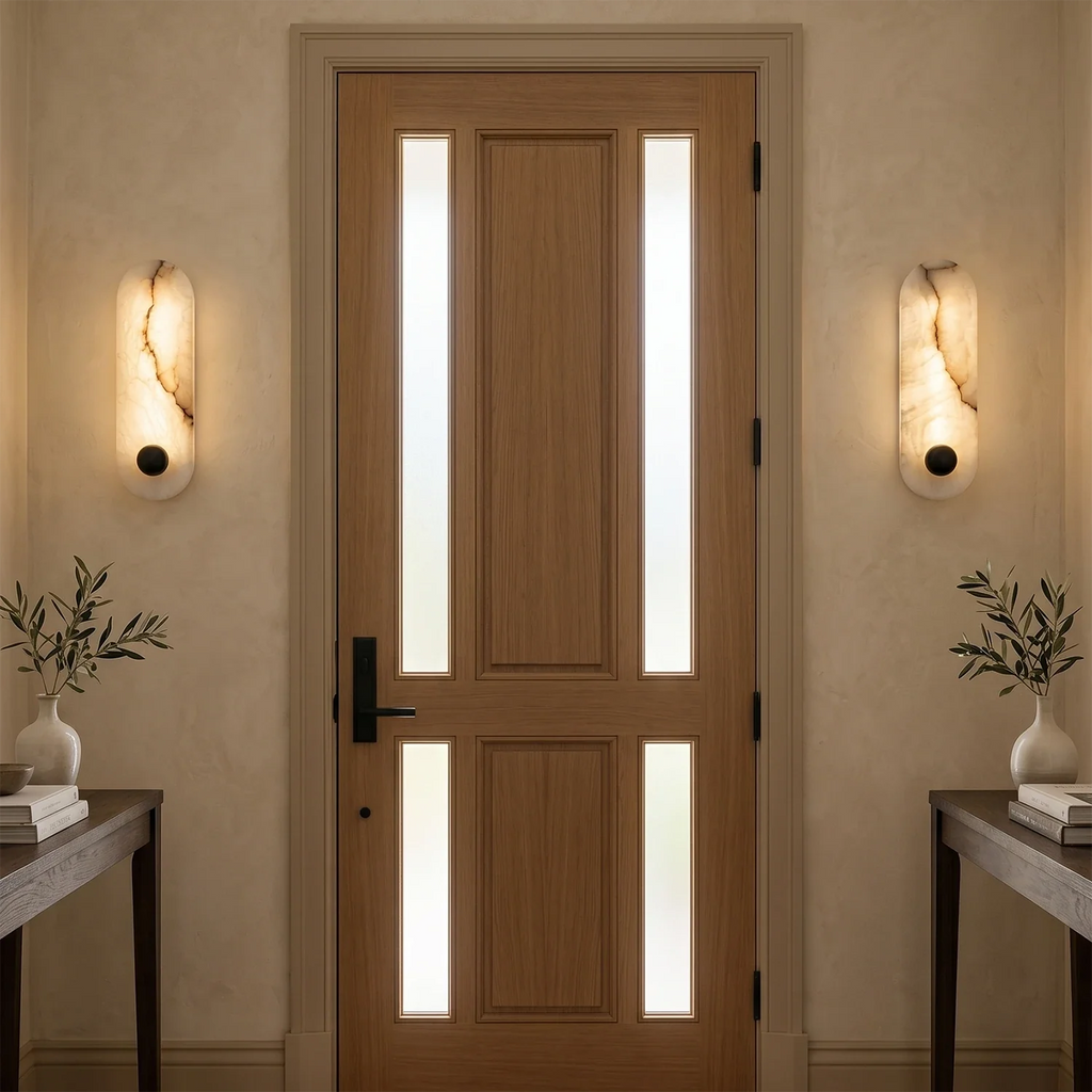 Contemporary Capsule Alabaster Wall Light by Bling Lighting Studio