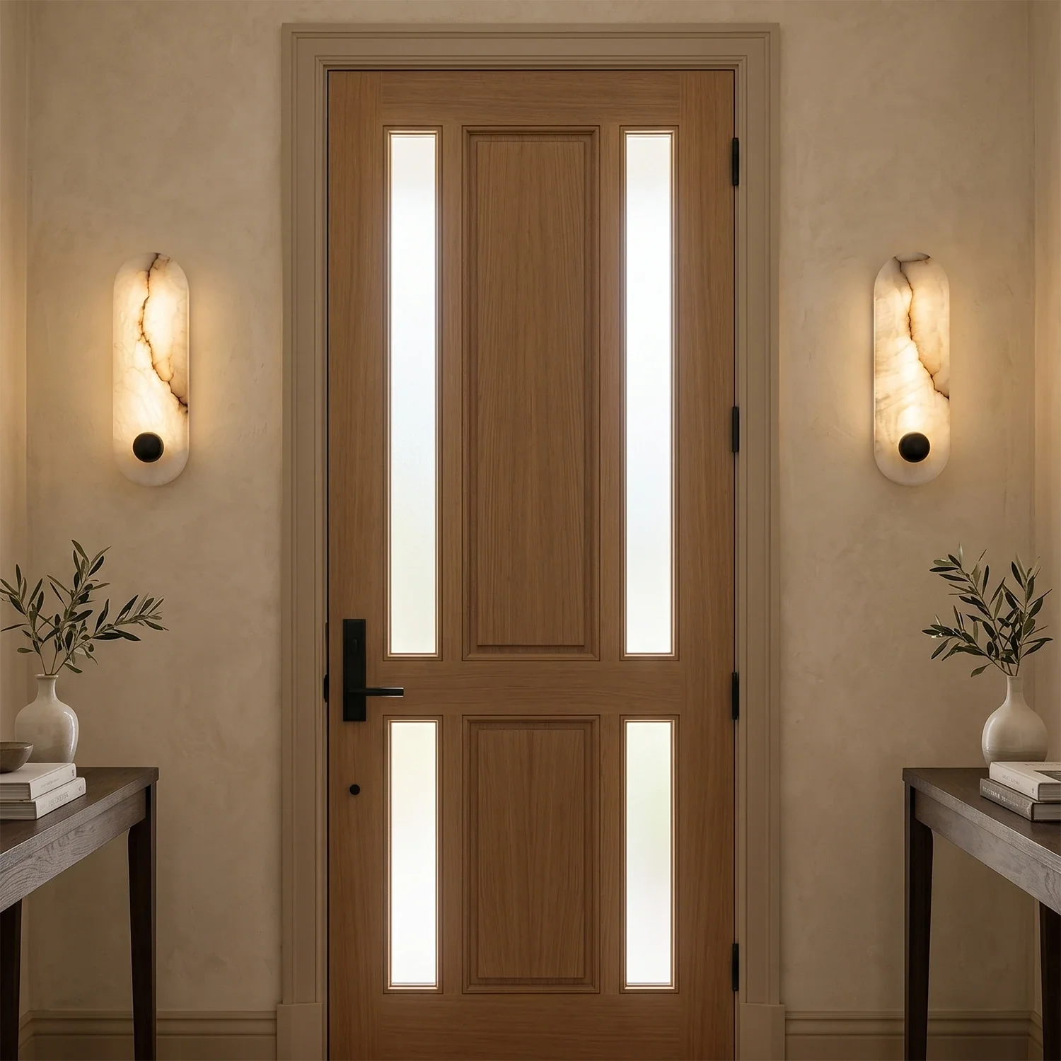 Contemporary Capsule Alabaster Wall Light by Bling Lighting Studio
