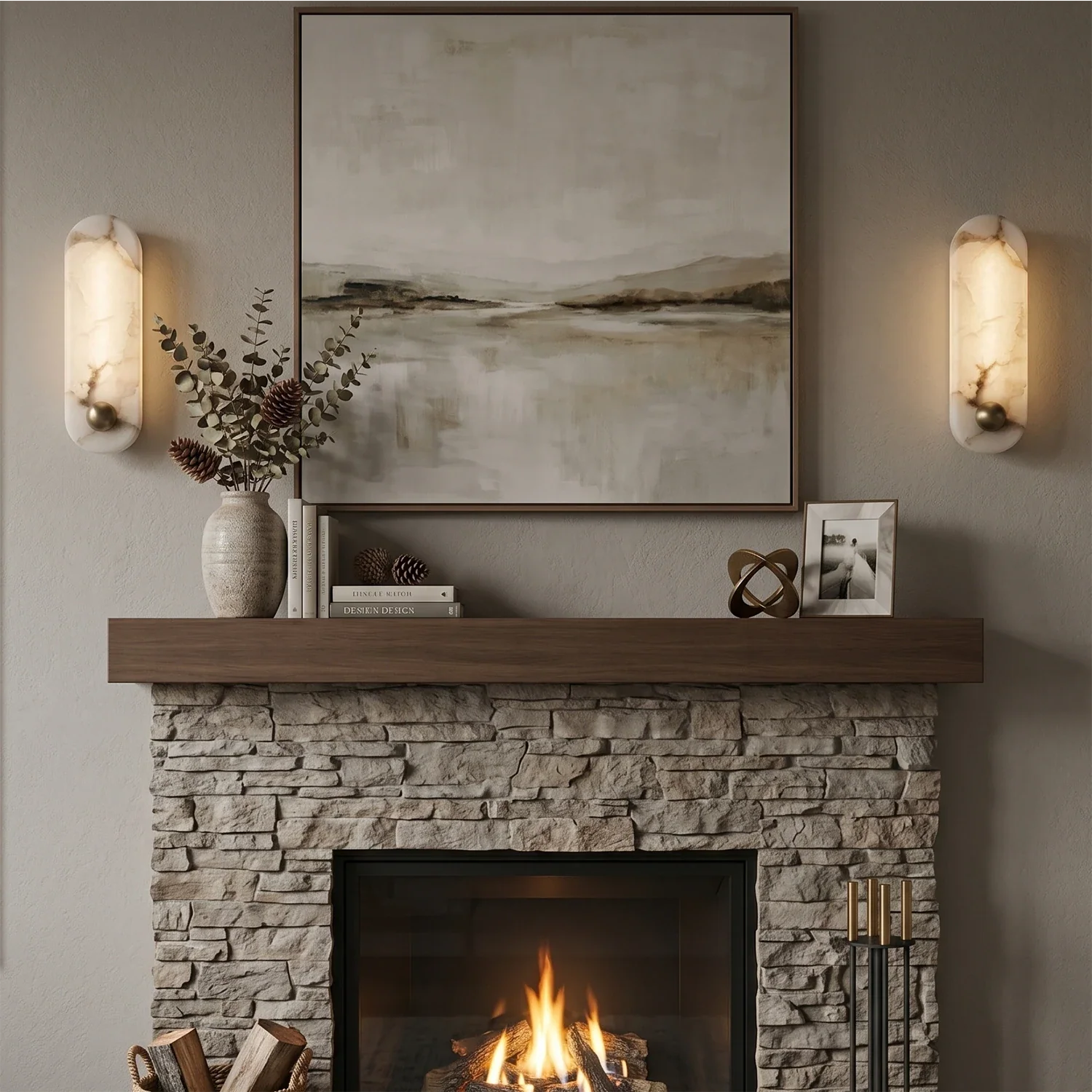 Contemporary Capsule Alabaster Wall Light by Bling Lighting Studio