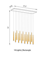 Contemporary Chandelier for High Ceiling Living Room & Foyer cascade cone pendant light view