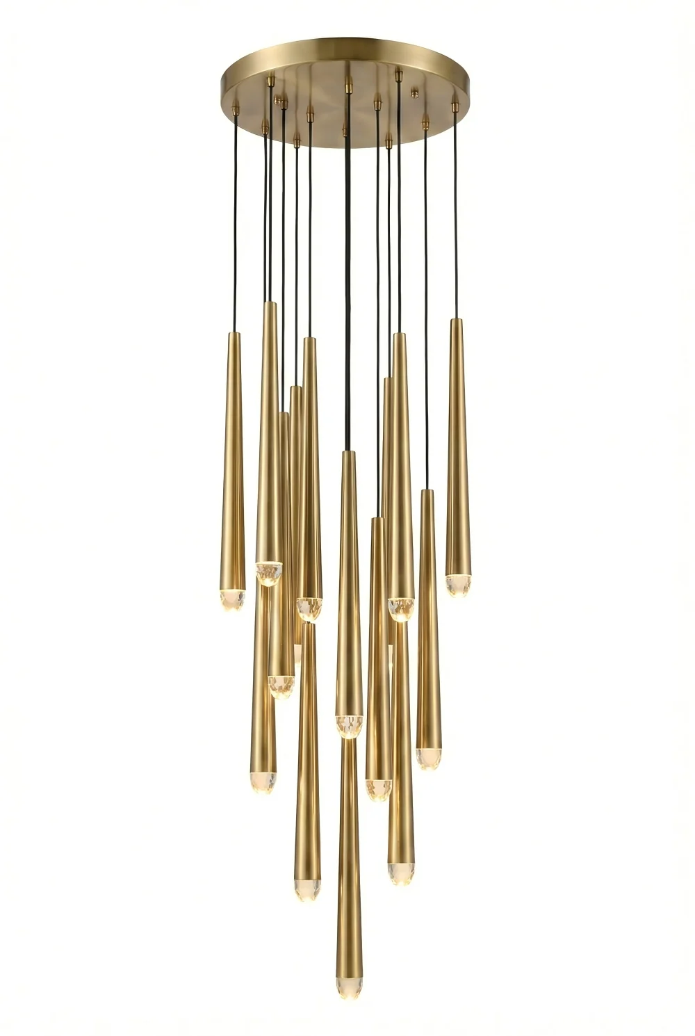 Contemporary Chandelier for High Ceiling Living Room & Foyer cascade cone pendant product view