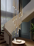 Contemporary Chandelier for High Ceiling Living Room & Foyer cascading pendant light for staircase