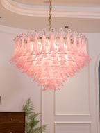 Contemporary Blush Pink Glass Murano Chandelier product image