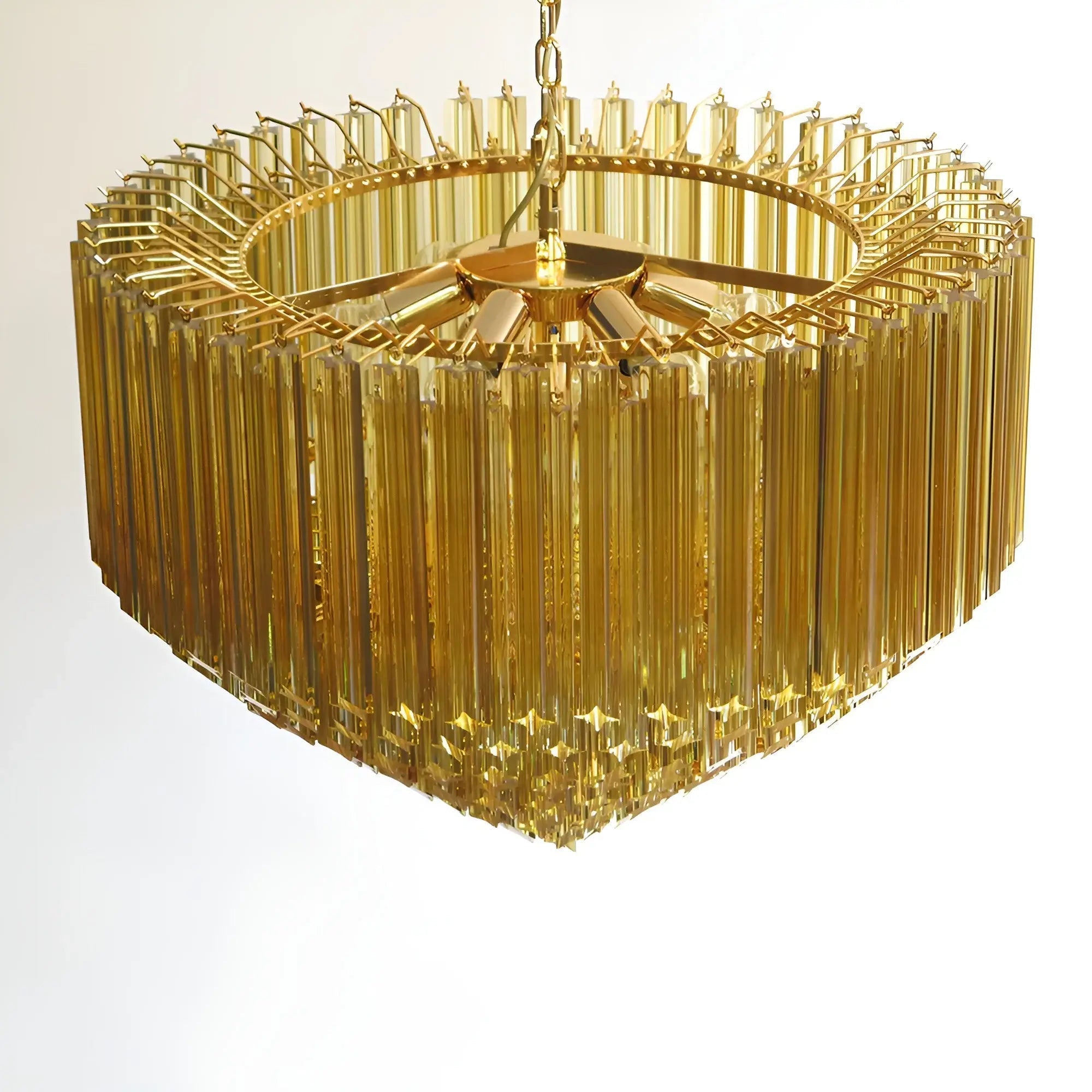 Contemporary Prism Murano Amber Glass Chandelier product image