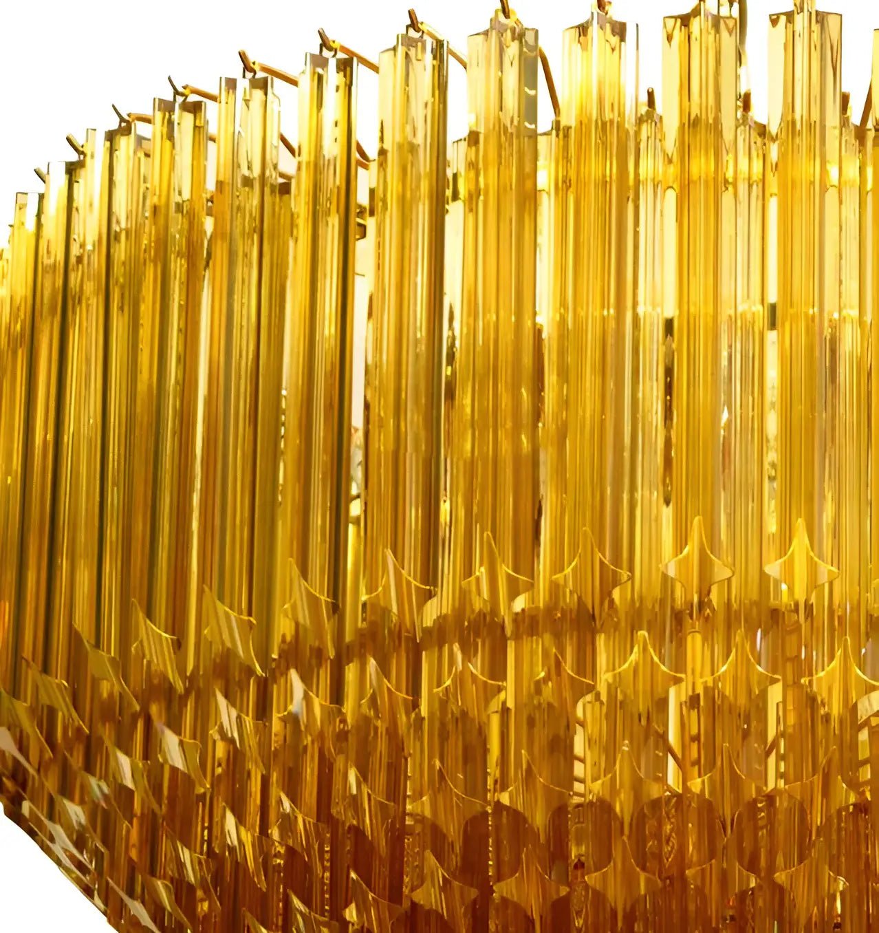 Contemporary Prism Murano Amber Glass Chandelier product image