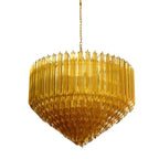 Contemporary Prism Murano Amber Glass Chandelier product image
