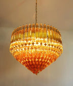 Contemporary Prism Murano Amber Glass Chandelier product image