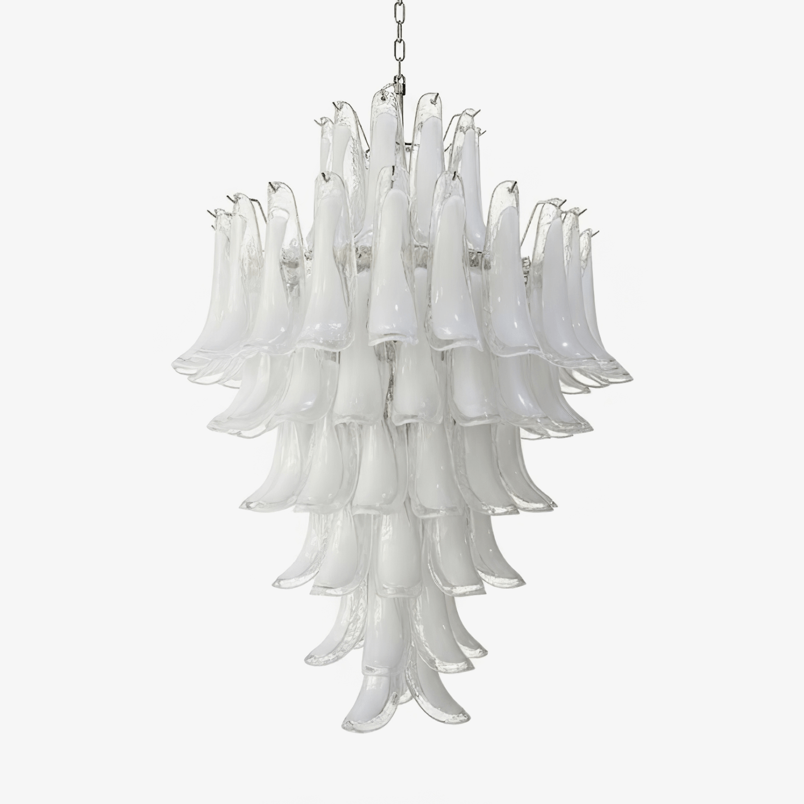 Contemporary White Cloud Glass Petals Chandelier by Bling Lighting Studio
